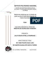 Mediciones Electricas Por El Metodo de Cuatro Puntas en Peliculas Delgadas de Interes Fotovoltaico