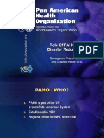 Role of PAHO in Disaster Reduction