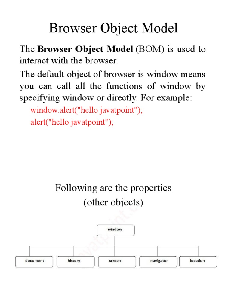 Browser Object Model | PDF | Dialog Box | Java Script