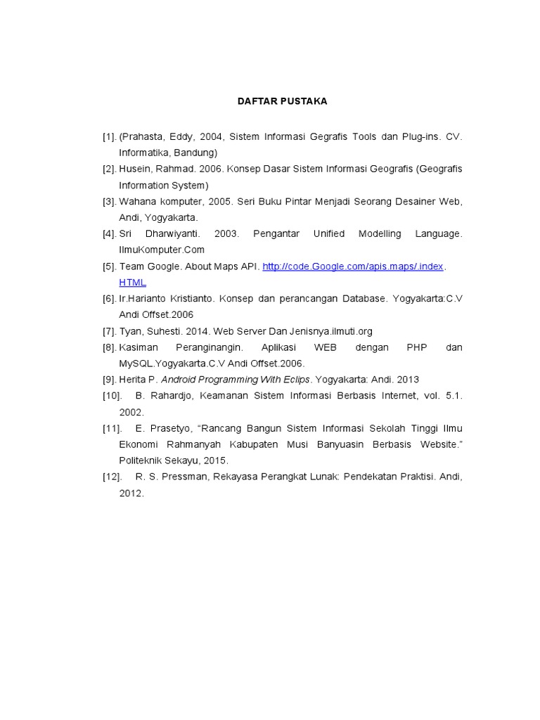 DAFTAR PUSTAKA Peta Tematik | PDF