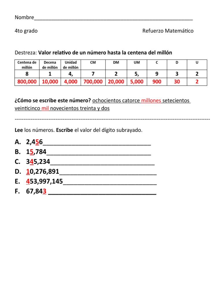 EDUCACIÓN PRIMARIA: UNIDADES DE MILLAR, CENTENAS, DECENAS Y MILLARES, image size:768x1024