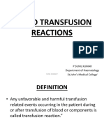 Blood Transfusion Reactions Types and Management