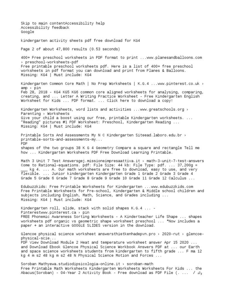 1 pdf worksheet preschool
