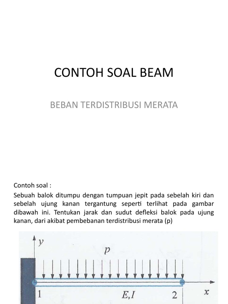 CONTOH SOAL BEAM Beban Merata Kantilever | PDF