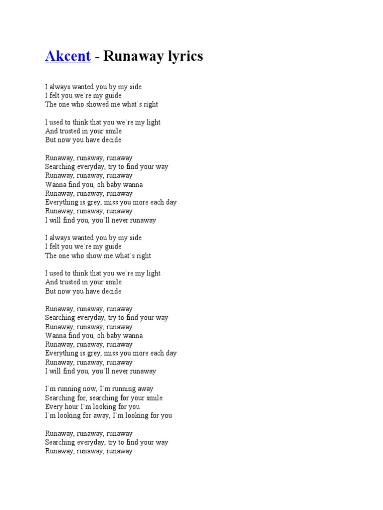 Run Away | PDF | Art | Poetry