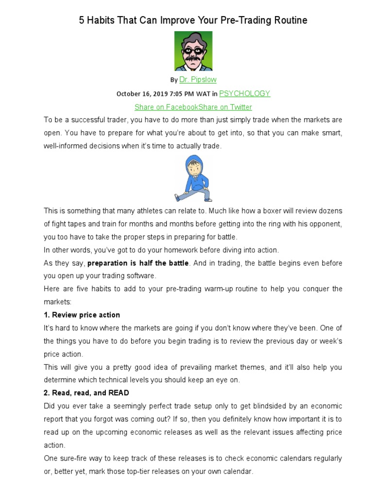 Pre-Trading Habits for Success | PDF | Self-Improvement