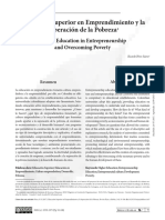 Educación Superior en Emprendimiento y La Superación de La Pobreza