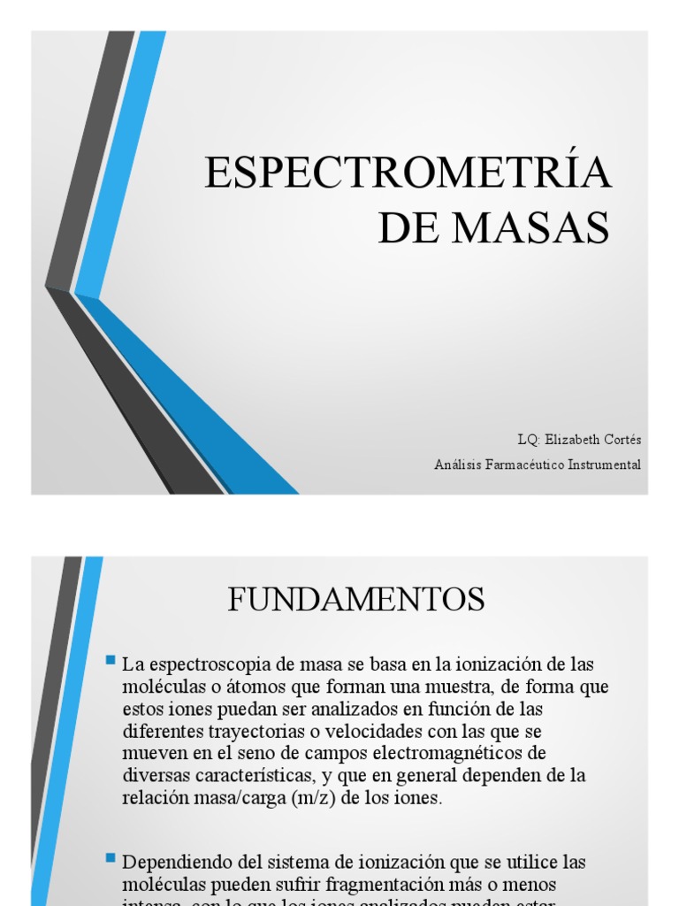 Espectrometria de Masas Completo | PDF | Espectrometría de masas ...