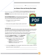 Student Exploration: Distance-Time and Velocity-Time Graphs