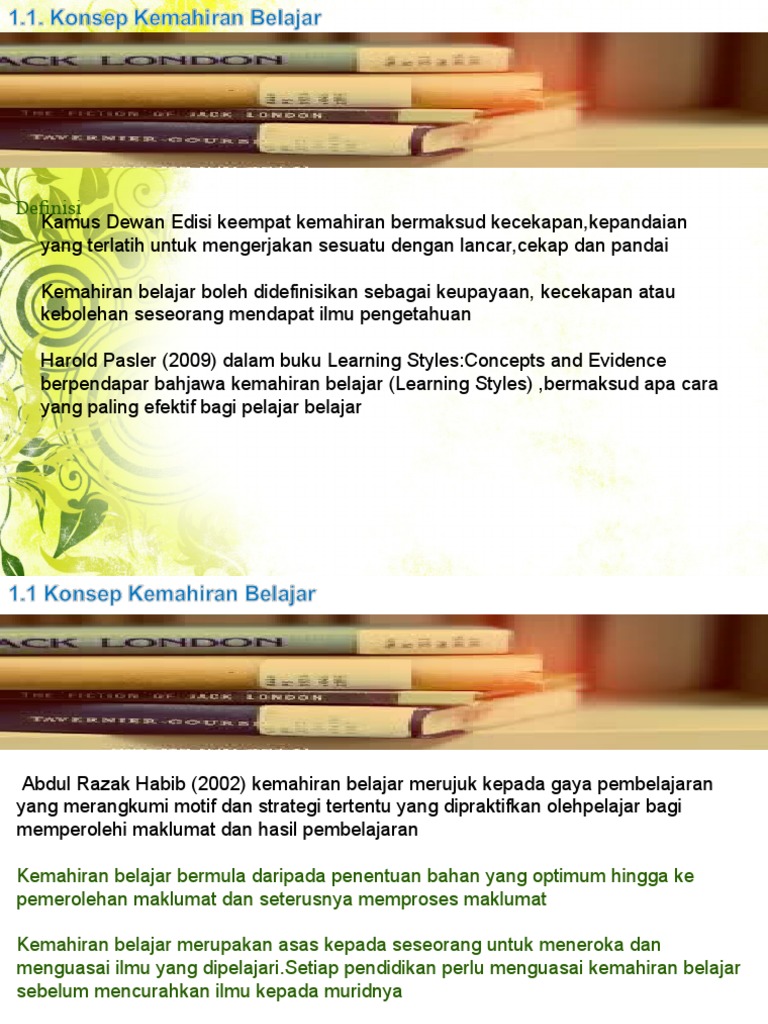 1 1 Konsep Kemahiran Belajar Pdf