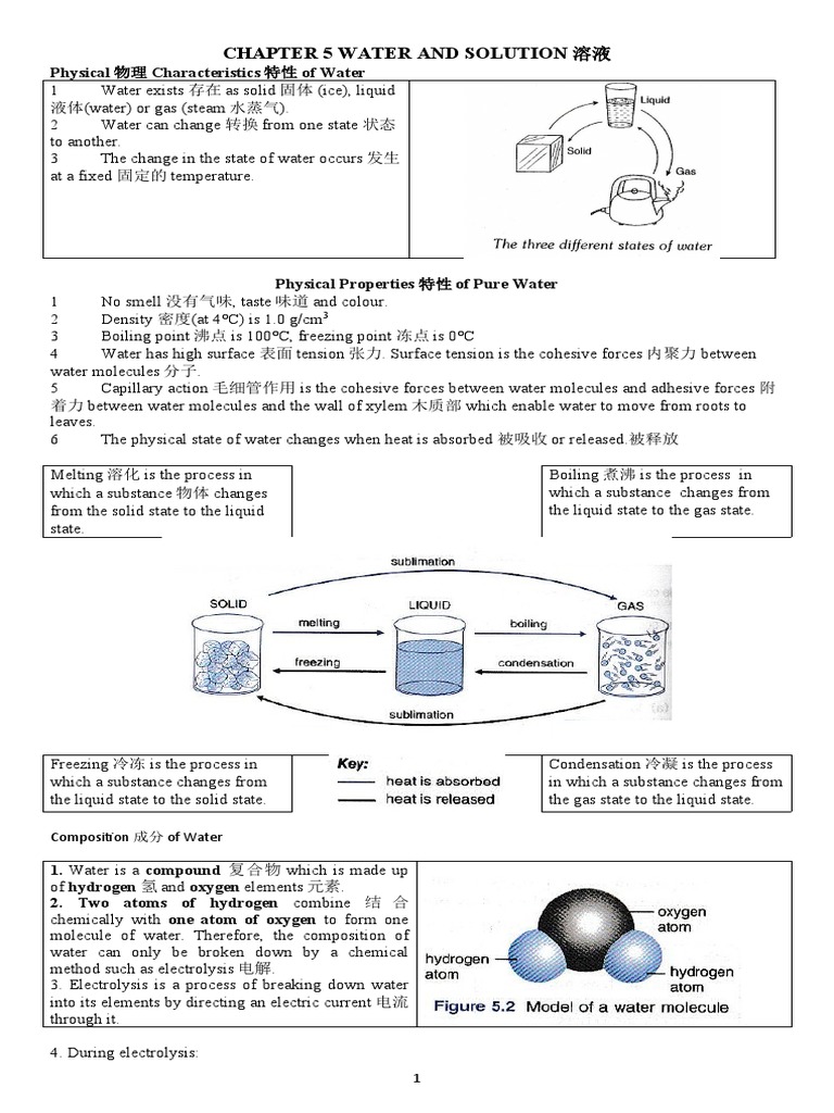 F2 Chapter 5 Water and Solution | PDF | Solution | Water Purification