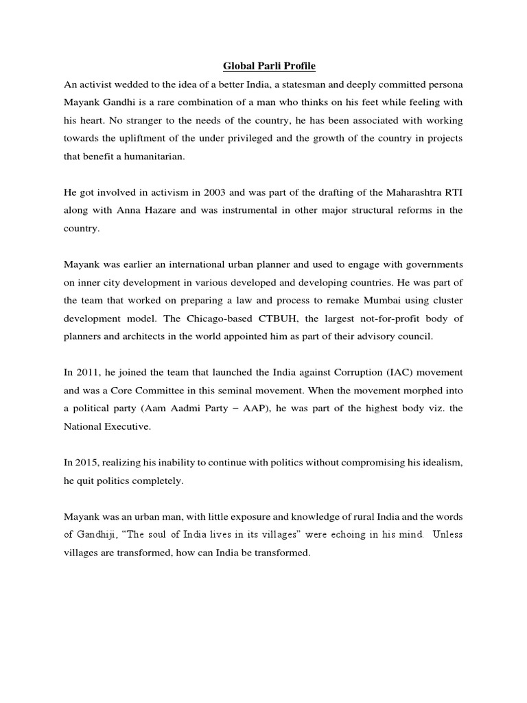 Global Parli Profile Pdf Pdf Agriculture Arable Farming