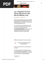 NTS Sample Paper for NAT Test | PDF | Multiple Choice | Test (Assessment)