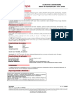 Ficha Técnica de Eurotek Universal - Massa de Reparação para Uso Gerais (Fissura) - Tintas Europa PDF