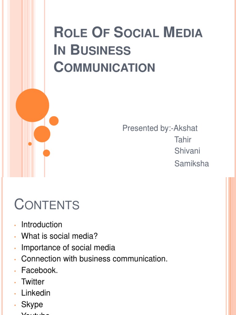 Social Media in Business Communication | PDF | Google+ | Social Media