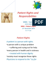 Patient Rights and Responsibilities: MBBS - Year 3