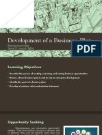 Development of A Business Plan PDF