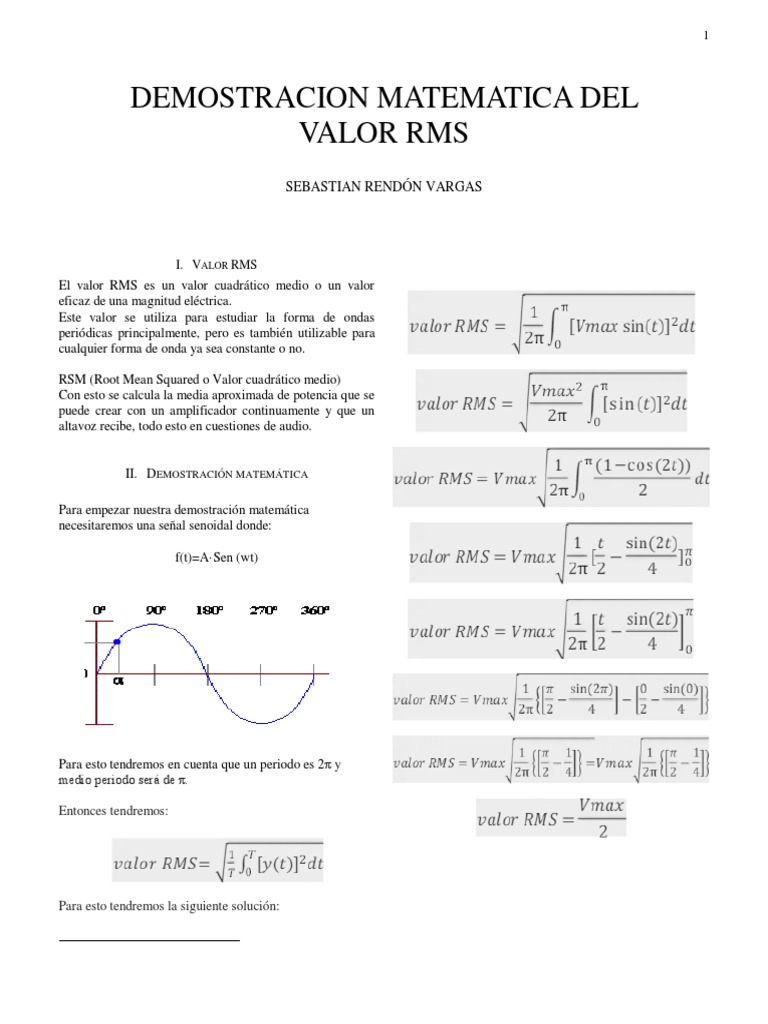 Demostración del Valor RMS en Señales | PDF