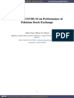 Impact of COVID-19 On Performance of Pakistan Stock Exchange