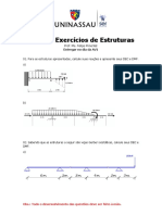 Lista de Exercícios de Estruturas Eng Civil