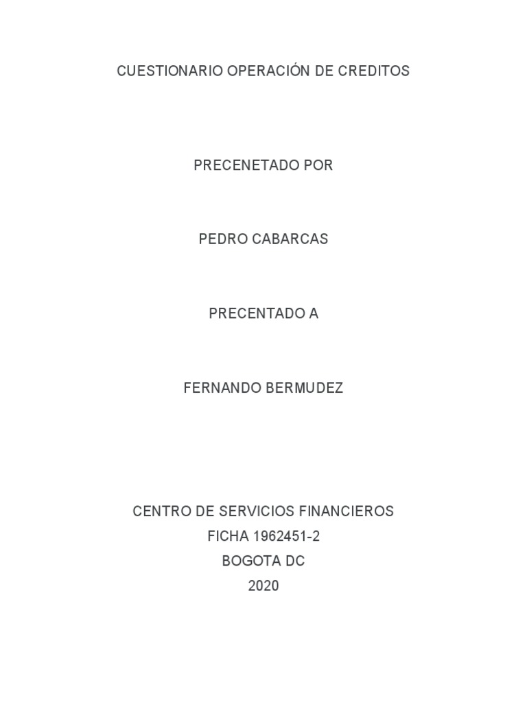 Cu les Son Los Pasos A Seguir Para El Desembolso De Un Cr dito PDF