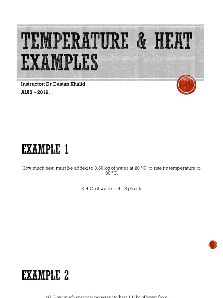 Temperature and Heat Examples | PDF