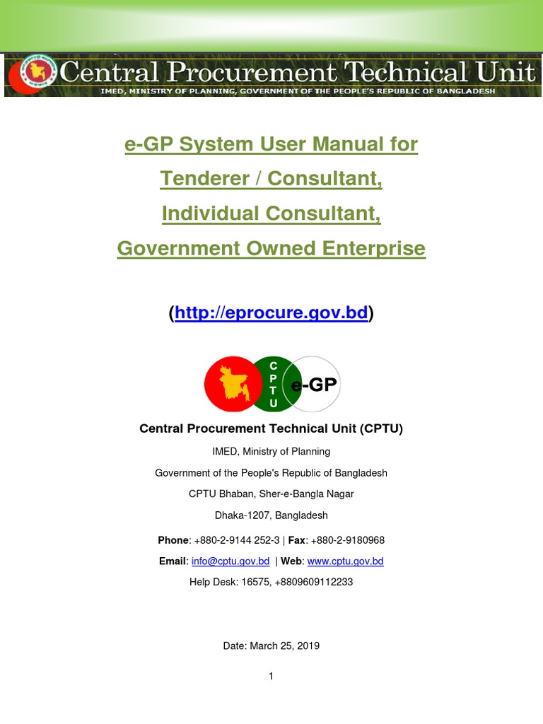 e-GP System User Manual - Tenderer - Consultant PDF | PDF | Encryption ...