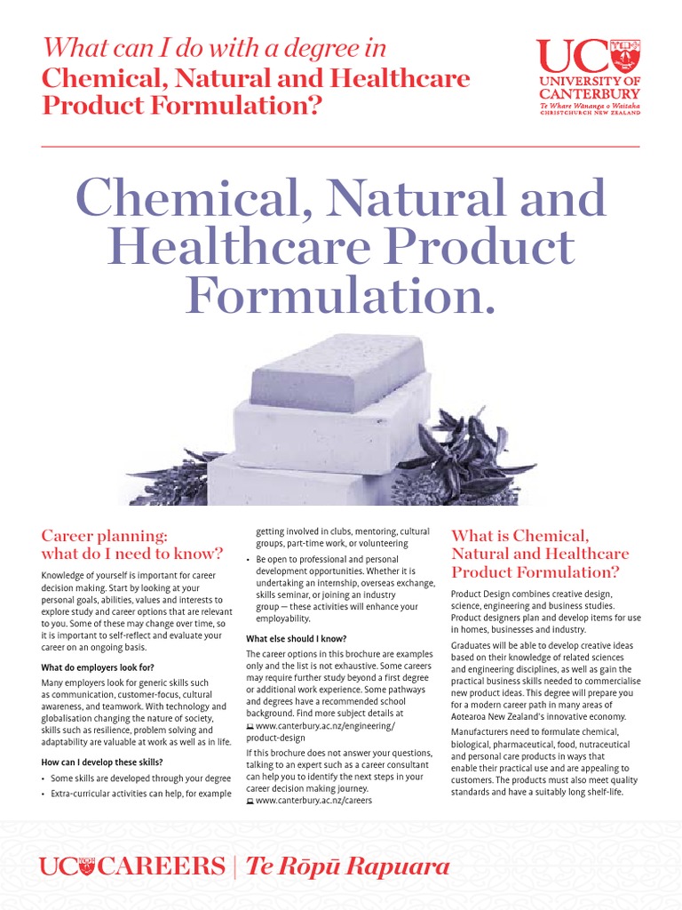 Career Paths in Product Formulation | PDF | Chemist | Design