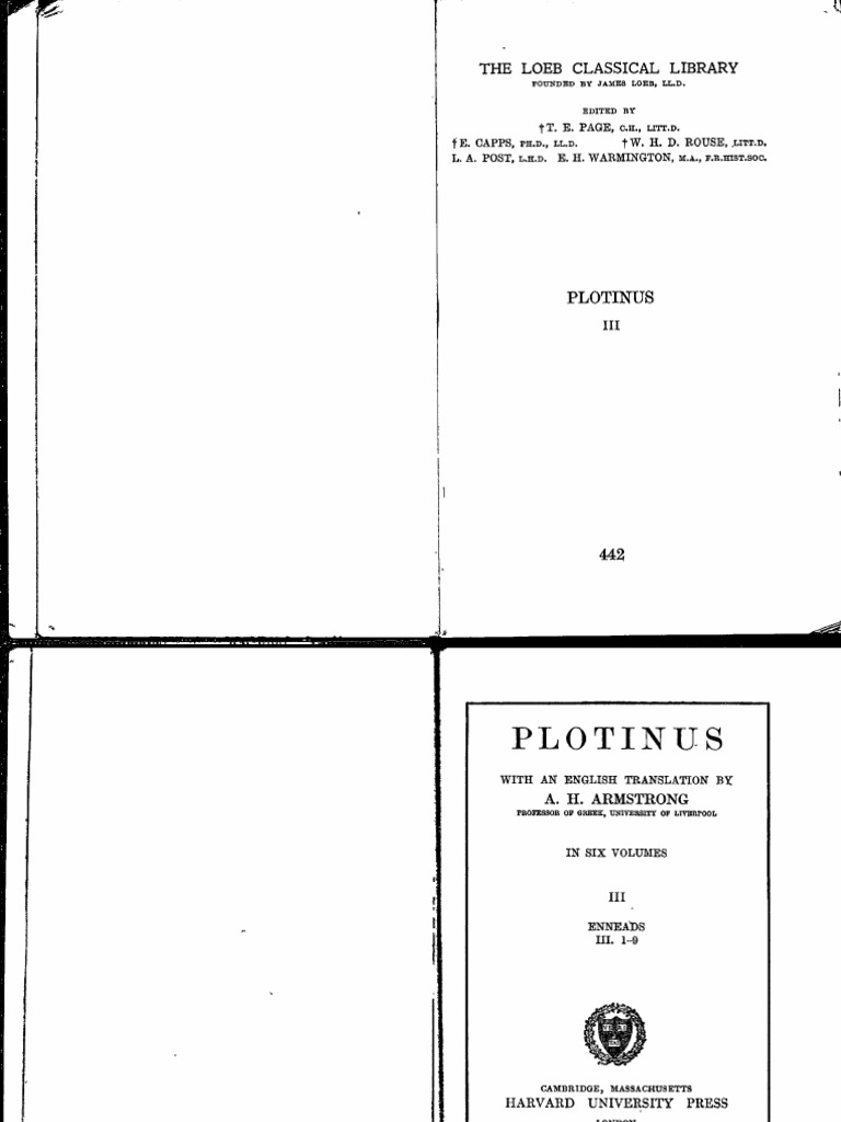The Loeb Classical Library: Plotinus | PDF | Platonism | Ancient Greek ...