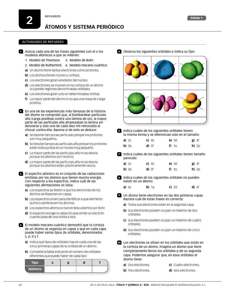 2 - Atomos y Sistema Periodico PDF | PDF | Átomos | Elementos químicos