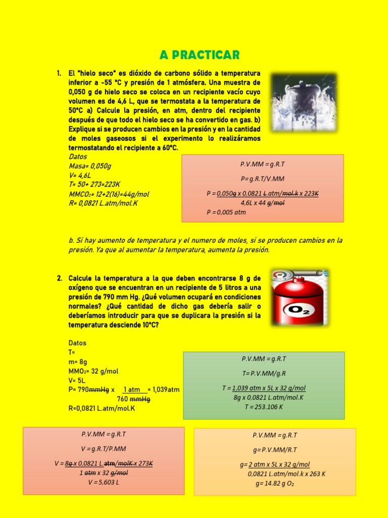 Problemas de Gases: Cálculos y Análisis | PDF | Gases | Mole (Unidad)