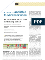 From Monolithic To Microservices: An Experience Report From The Banking Domain