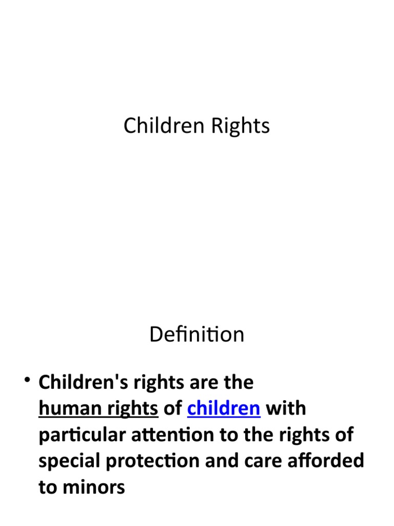 Children Rights PDF Children's Rights Rights