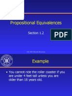 Propositional Equivalences: Section 1.2