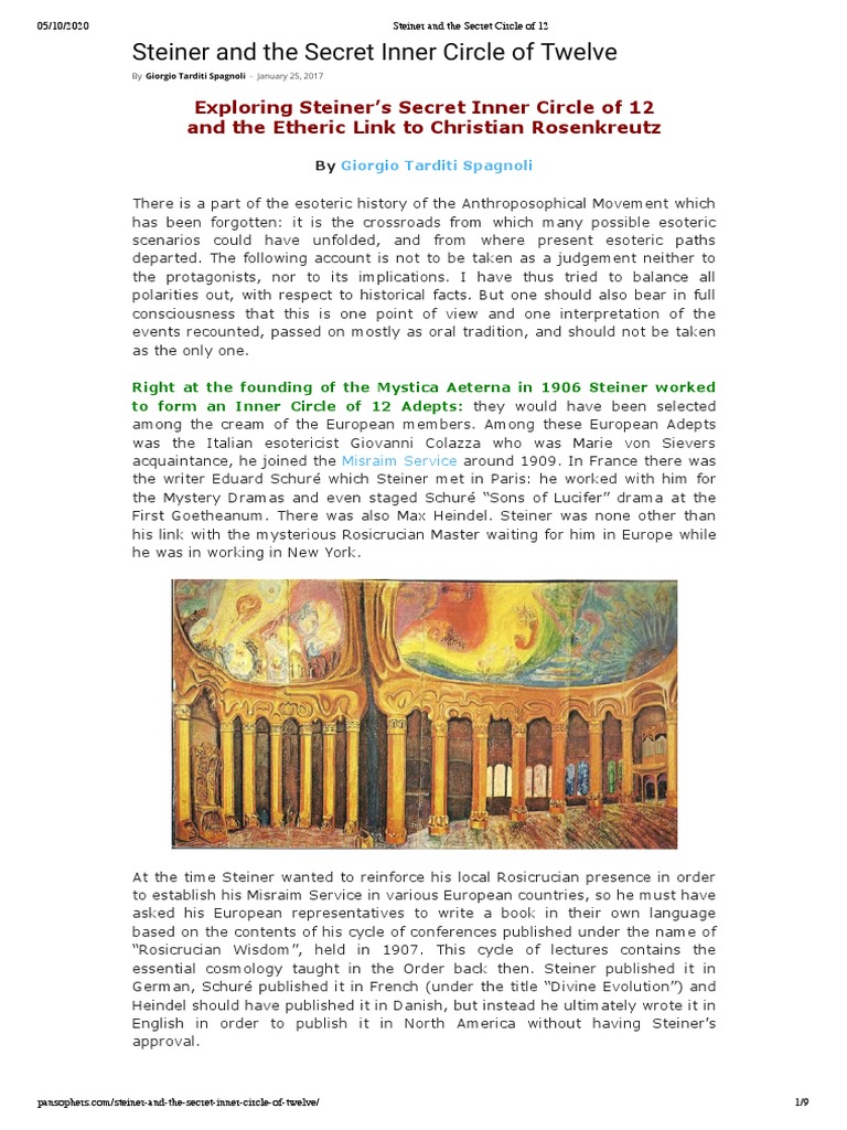 Steiner and The Secret Circle of 12 | PDF | Rudolf Steiner | Rosicrucianism