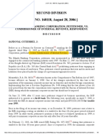 Manila Banking Corporation vs. CIR, GR No. 168118 Dated August 28, 2006