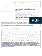 American Physical Education Review: To Cite This Article: L. W. Sargent (1924) Some Observations On The Sargent Test of