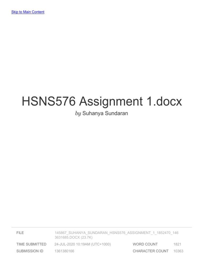 hsns576 Assignment 1 | PDF | Attitude (Psychology) | Nursing
