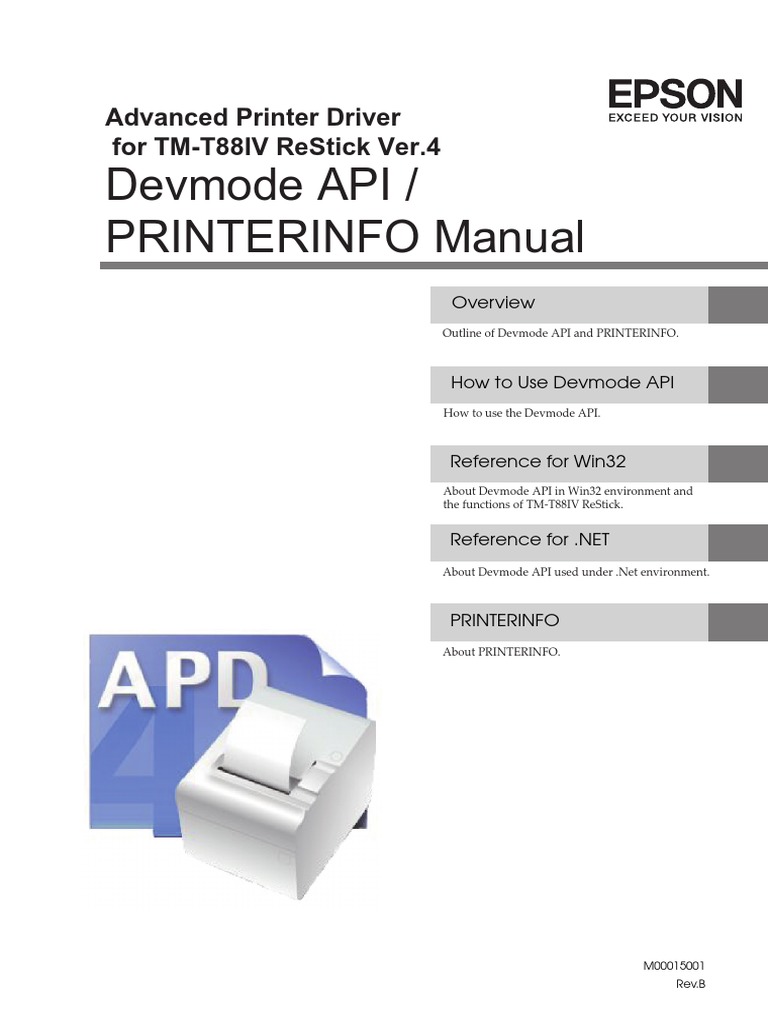 Devmode Api / Printerinfo Manual Advanced Printer Driver For TmT88Iv