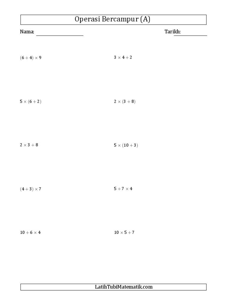 Latihan Math Sekolah Rendah Pdf