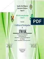 Certificate of Participation: Republic of The Philippines Department of Education Region III