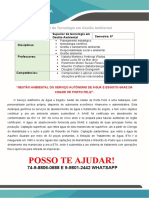 Portifolio - Gestao Ambiental - Serviço Autônomo de Água e Esgoto-Saae - 6 Semestre 25,00 REAIS