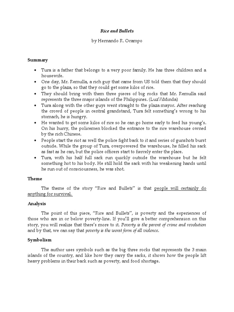 A Fight for Survival Poverty and Violence in "Rice and Bullets PDF