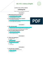 IRLANDA Academy of English: Listening Test