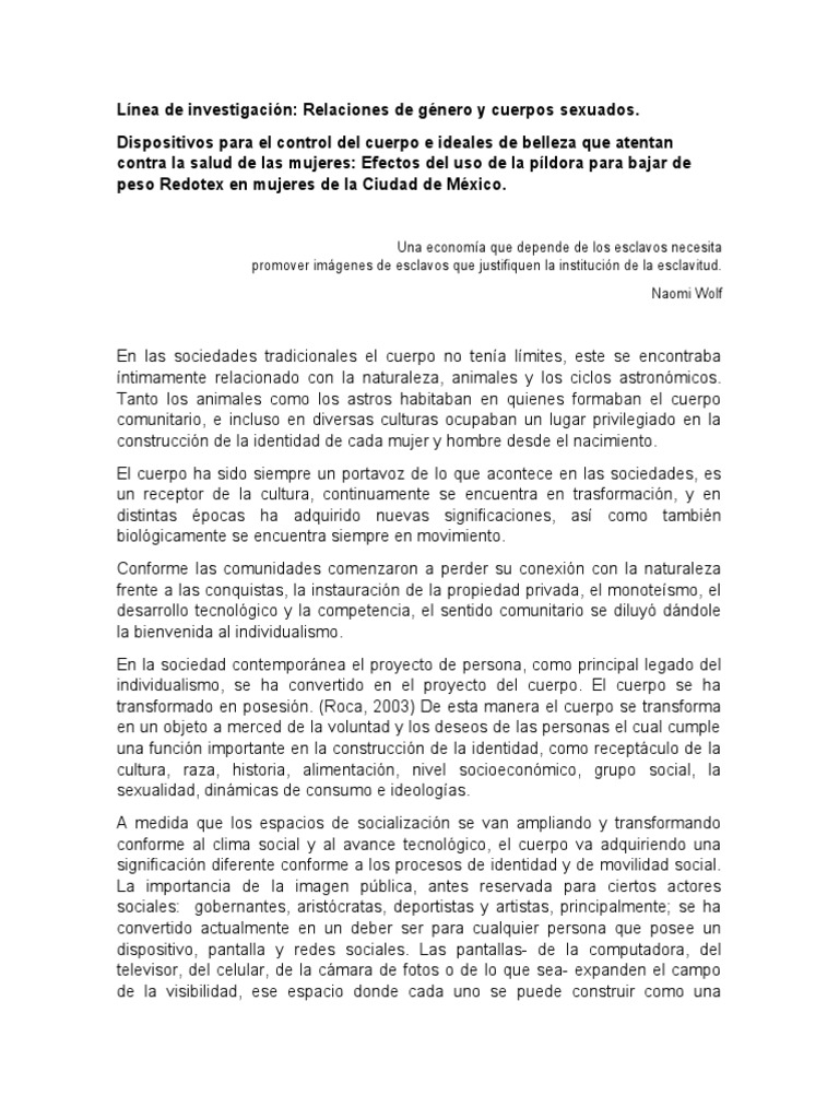 Estudio Redotex PDF Feminidad Obesidad