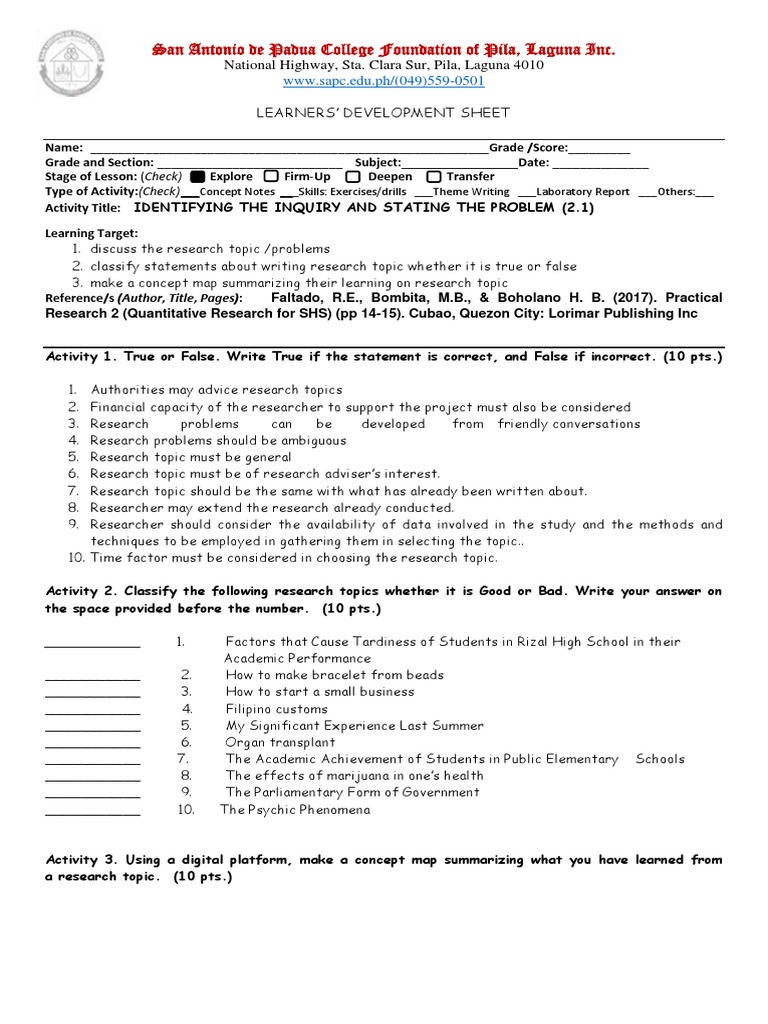 Inquiry and Problem Statement in Research | PDF | Epistemology ...