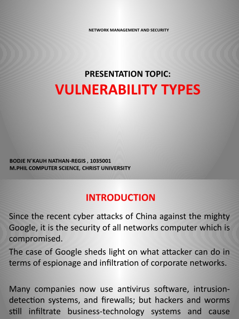 Vulnerability Types
