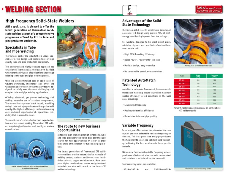 Thermatool Solid-State HF Welder Overview | PDF | Welding | Construction
