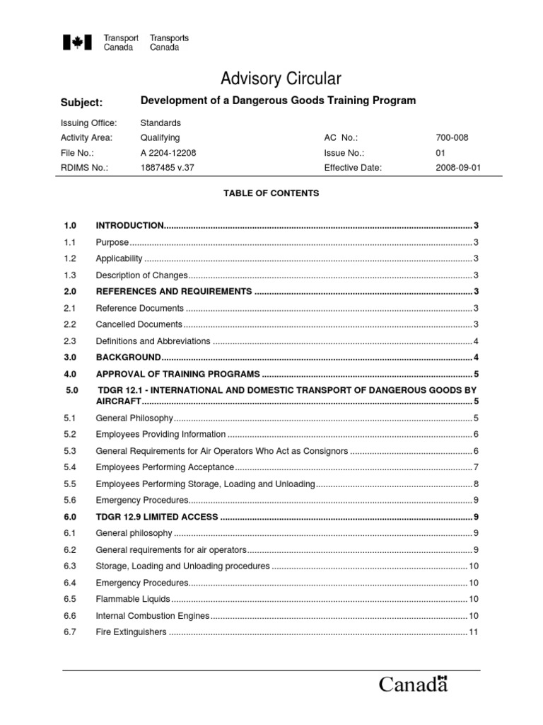 Dangerous Goods Training Program Guide | PDF | Dangerous Goods ...