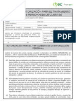 Formato de Autorización para El Tratamiento de Datos Personales de Clientes